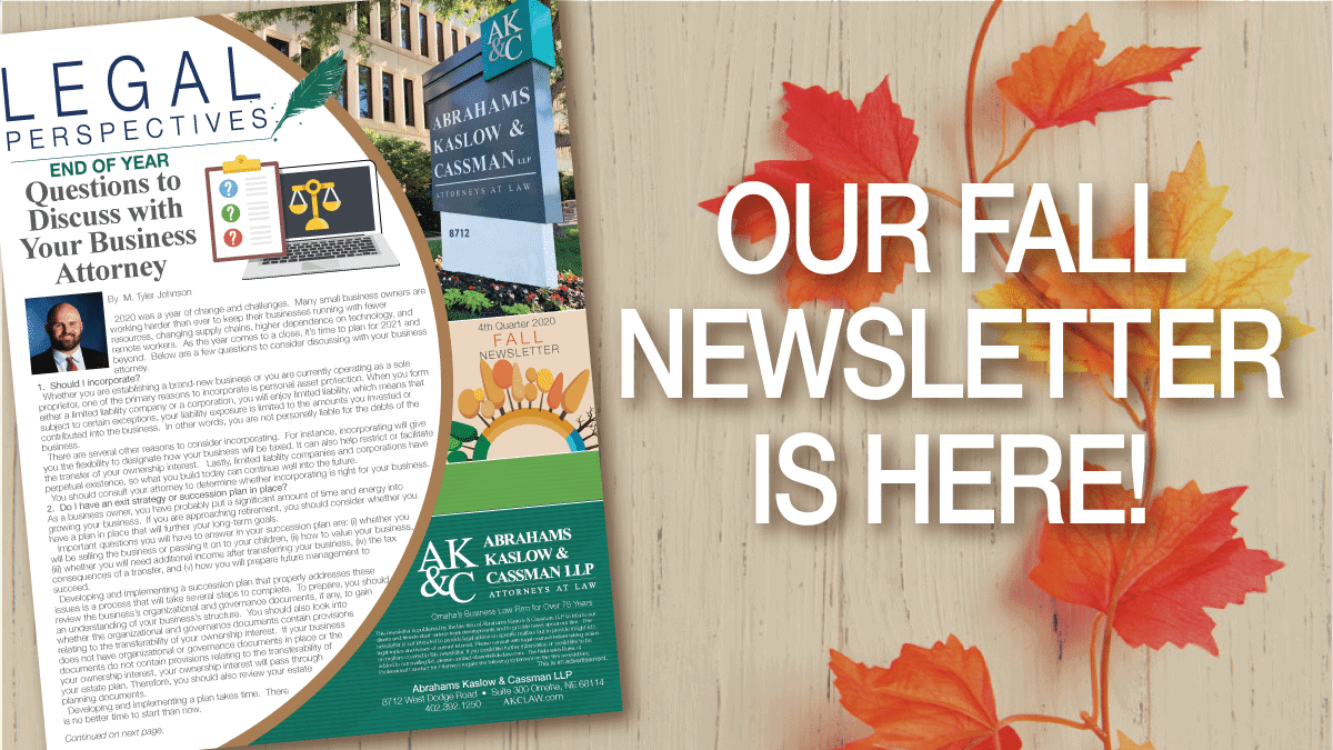 Our Fall Newsletter is Here!, Our Fall Newsletter is Here!, Abrahams Kaslow &amp; Cassman LLP | Attorneys at Law