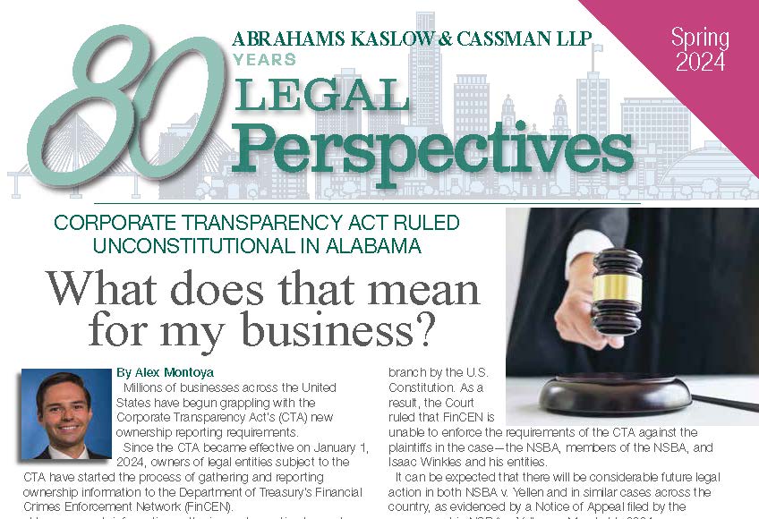 Front Cover Half For Website, Abrahams Kaslow &amp; Cassman LLP | Attorneys at Law